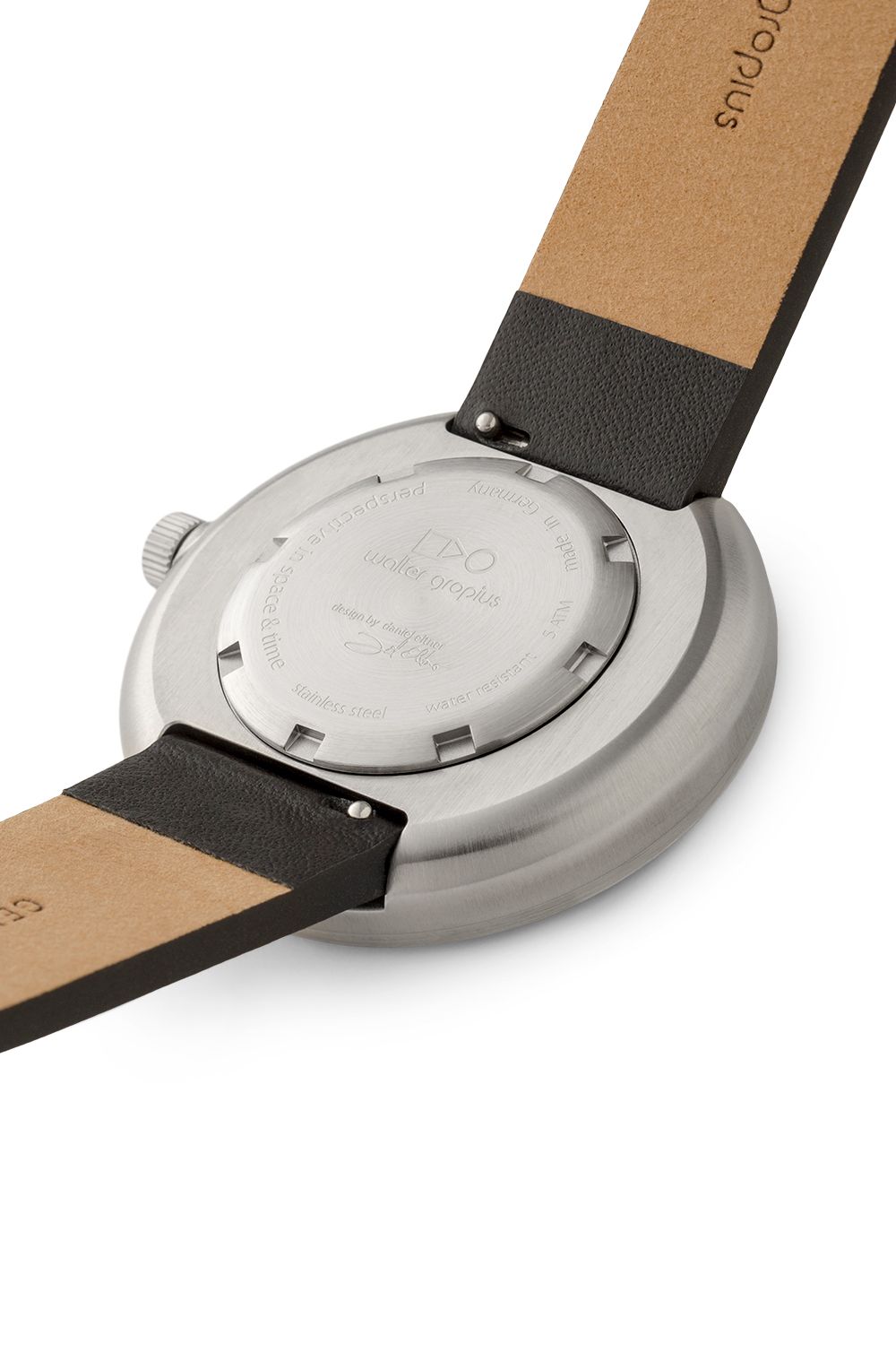 Window watch with leather strap Walter Gropius